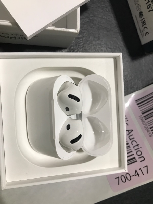 Photo 1 of Apple AirPods 4 Wireless Earbuds, Bluetooth Headphones, with Active Noise Cancellation, Adaptive Audio, Transparency Mode, Personalized Spatial Audio, USB-C Charging Case, Wireless Charging, H2 Chip