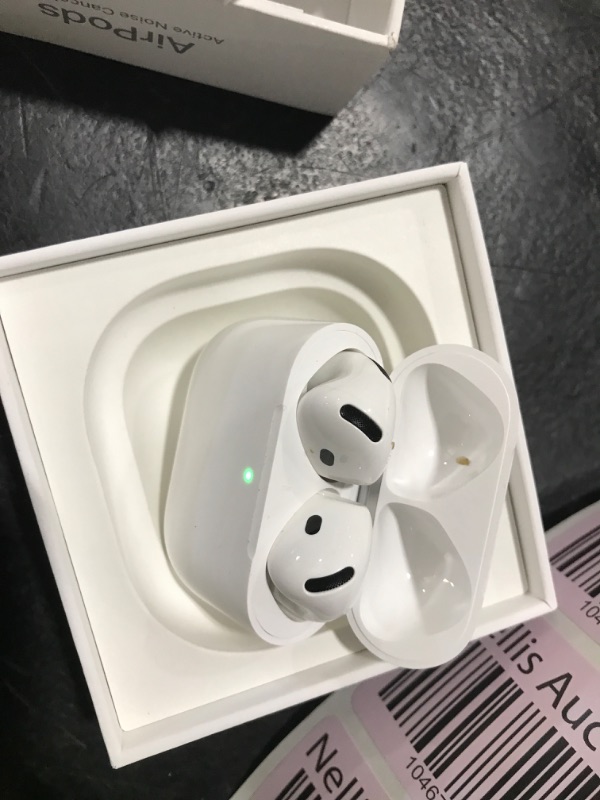 Photo 1 of Apple AirPods 4 Wireless Earbuds, Bluetooth Headphones, with Active Noise Cancellation, Adaptive Audio, Transparency Mode, Personalized Spatial Audio, USB-C Charging Case, Wireless Charging, H2 Chip