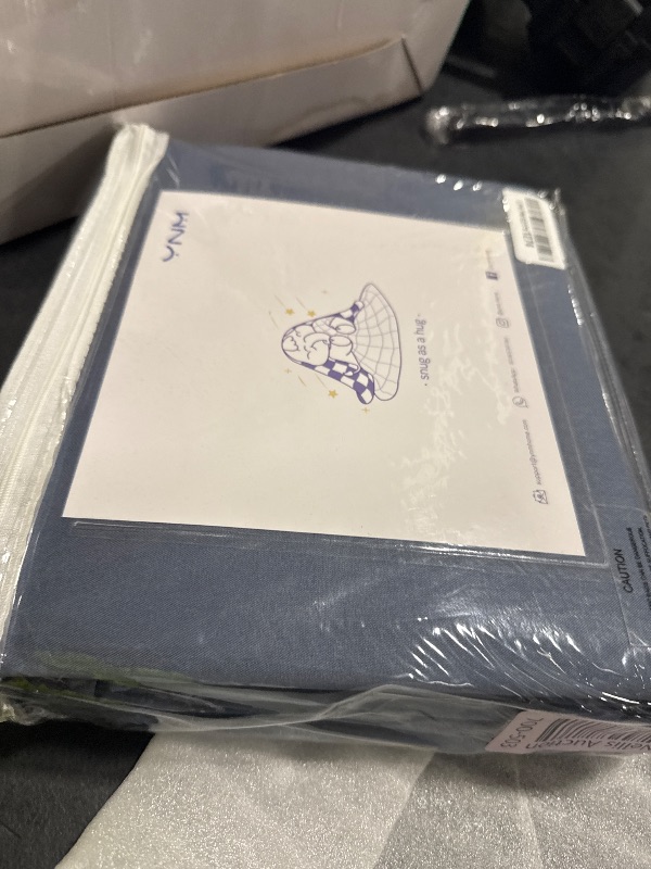 Photo 1 of YnM Exclusive Cooling Duvet Cover for Weighted Blankets with 16 Strings (Blue Grey, 88"x104")