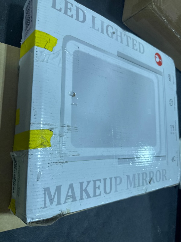 Photo 1 of ROLOVE Vanity Mirror with Lights, 12.6"×15" LED Makeup Mirror, Lighted Makeup Mirror with Lights, Smart Touch Control Dimmable 3 Modes Light, Lighted Up Mirror for Makeup Desk, Bedroom, Dressing Room