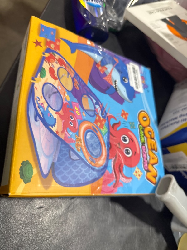 Photo 1 of Ocean Bean Bag Toss Game Toy Outdoor Toss Game, Family Party Party Supplies for Kids, Gift for Boys Birthday or Christmas for Toddlers Ages 3 4 5 6 Year Old (Ocean)