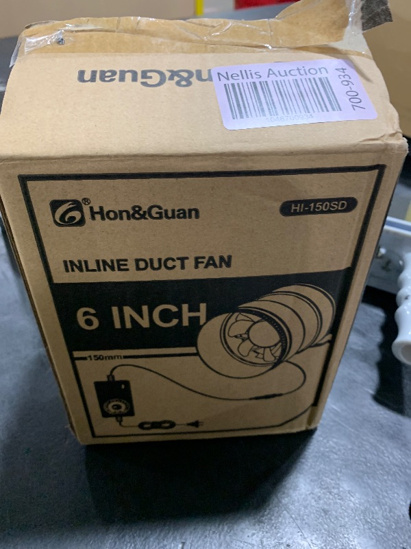 Photo 1 of Hon&Guan 6 Inch Inline Booster Duct Fan with Speed Controller - 345 CFM Airflow with 19.2W Ultra-Low Power and Low Noise