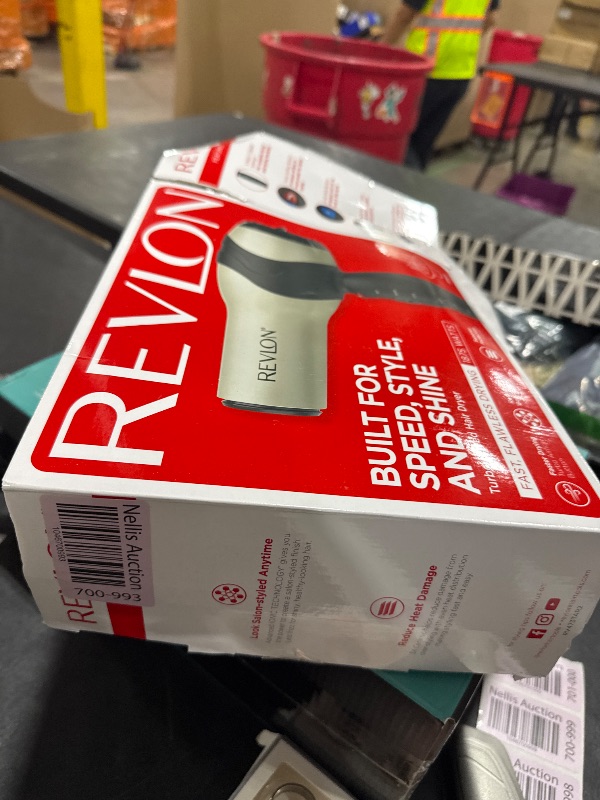Photo 1 of REVLON Turbo Hair Dryer with Advanced Ionic Technology, Ceramic Coating | Turbo Heat and Cold Shot Features, 1875 Watts for Fast Drying and Shine (Silver)
