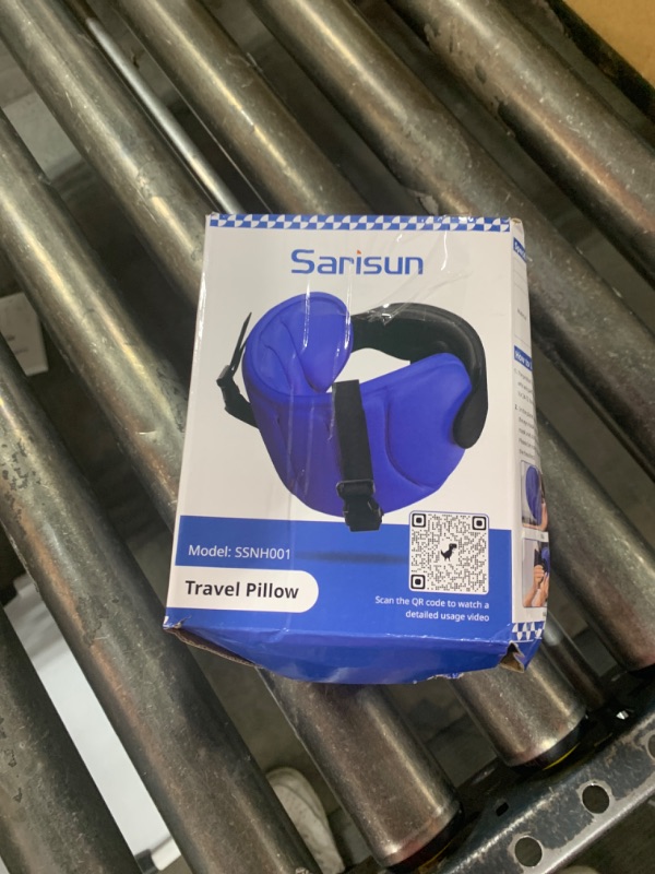 Photo 1 of SARISUN Travel Pillows for Airplanes, Airplane Pillow for Long Flight, Airplane Head Strap with Eye Mask for Sleep, Travel Neck Pillow for Car Road Trip, 360° Support Headrest, Stop Bobblehead, Black
