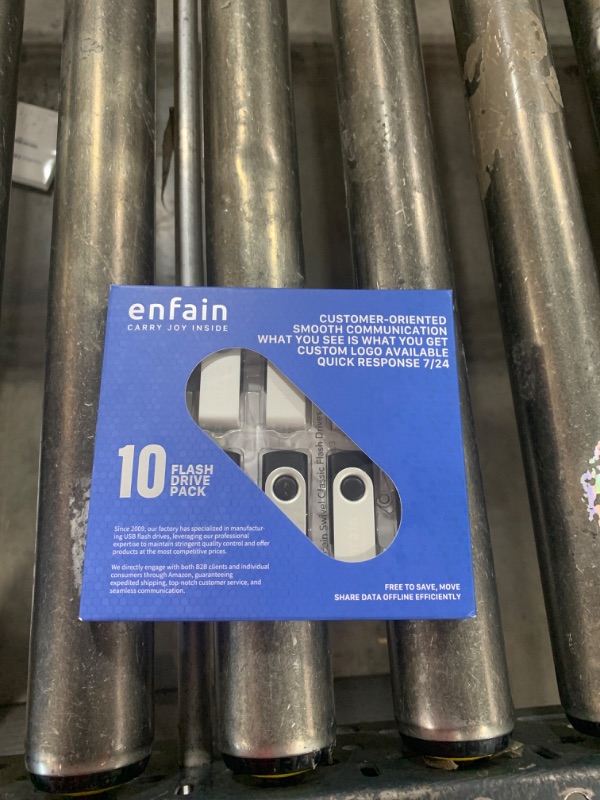 Photo 1 of 10-Pack Enfain 16GB USB 2.0 Swivel Flash Drives: Shareable Data Storage for Home & Office Use (Black)