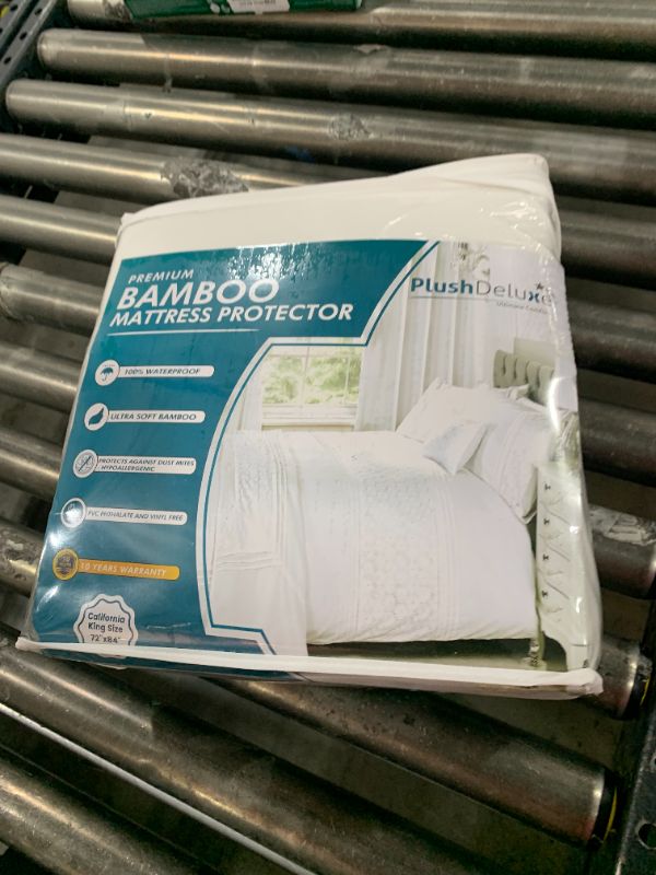 Photo 1 of PlushDeluxe Premium Viscose Mattress Protector – Cal-King Size, Waterproof, & Ultra Soft Breathable Noiseless Washable Bed Mattress Cover for Comfort & Protection 72X84 Inches