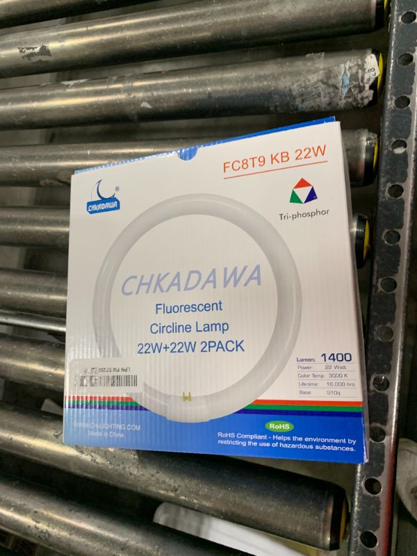 Photo 1 of CHKADAWA FC8T9/KB 22W Round Light Bulb, 8 Inch T9 22 Watt Circular Fluorescent Light Bulbs, Replacement Circline Fluorescent Lamp, Warm White 3000K 1400 Lumens, G10q 4 Pin Prong, 2 Pack