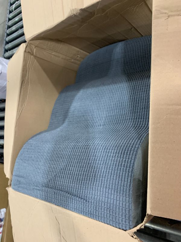 Photo 1 of 3-Step Dog Ramp and Stairs for Sofa and Chair - Non-Slip Sturdy Pet Steps for Small Dogs and Cats,15.7" H,Grey
