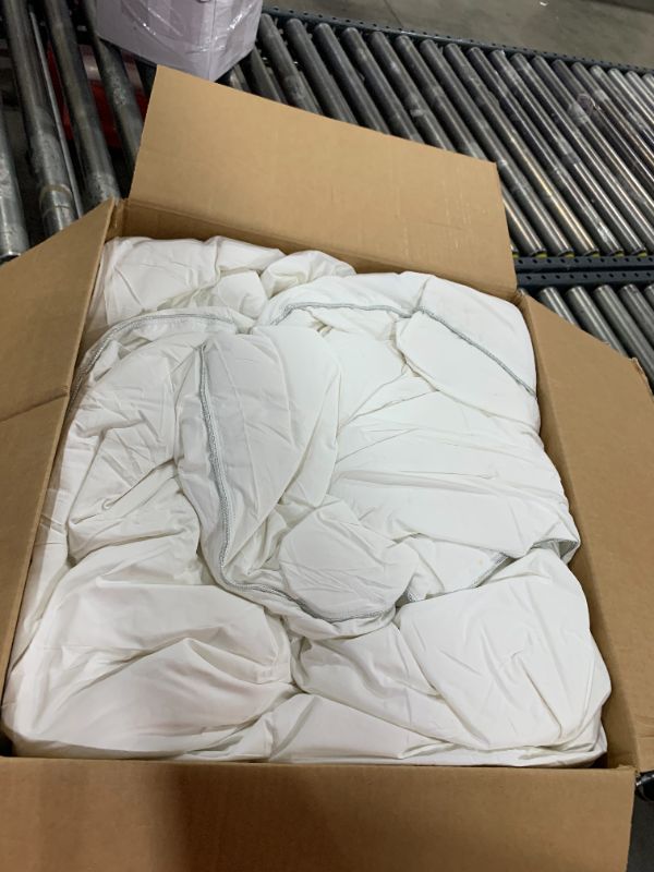 Photo 1 of APSMILE Lightweight All-Season Down Feather Fibers Comforter Super King, Duvet Insert for Hot Sleepers/Warm Sleepers -High Fill-Power Hotel Collection Comforter,Light Warmth (120"x120",White)