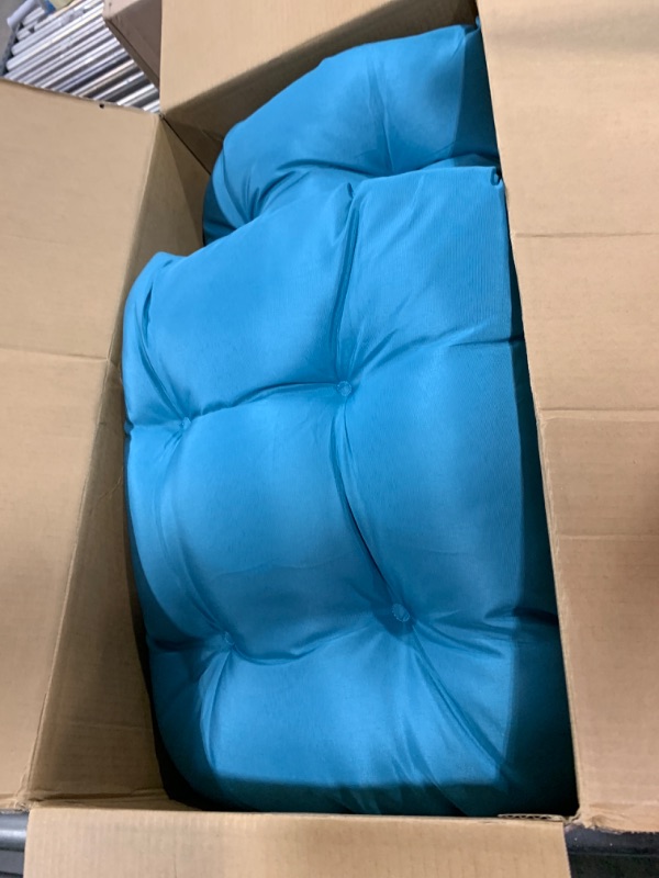 Photo 1 of LOWEMN Waterproof Chair Cushions Set of 2 Outdoor,Tufted Thicken Weather and Fade Resistant Kitchen Seat Cushions,Patio Chair Pads for Garden Furniture Sofa Couch (Sky Blue)