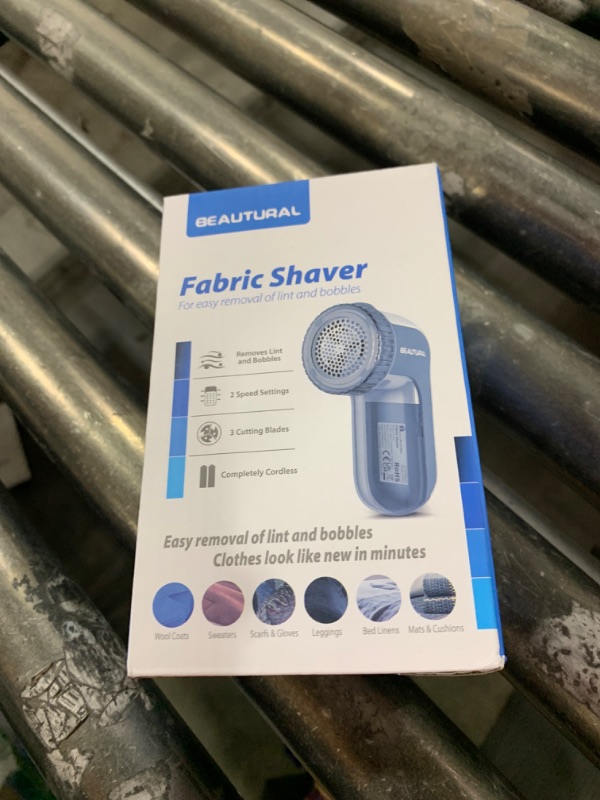 Photo 1 of BEAUTURAL Fabric Shaver and Lint Remover, Sweater Defuzzer with 2-Speeds, 2 Replaceable Stainless Steel Blades, Battery Operated, Remove Clothes Fuzz, Lint Balls, Pills, Bobbles Gray