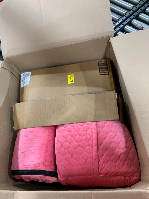 Photo 1 of Dog Car Seat for Large/Medium Dogs - Memory Foam Dog Booster Seat for Under 55Lbs or 2 Small Dogs-Detachable and Washable Travel Bed with Thick Cushion and Storage Pockets-Pink