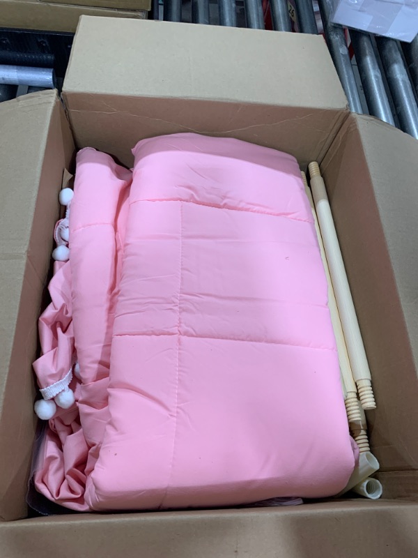 Photo 1 of RONGFA Teepee Tent for Kids with Mat, Star Lights, Carry Case, Cotton Canvas Playhouse, Foldable Tents, Portable Children Play Tent Indoor Outdoor (Pink)