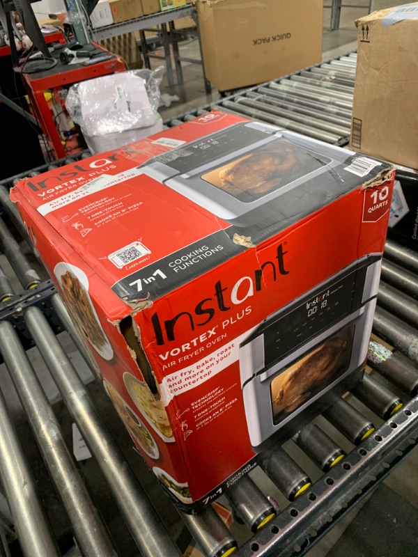 Photo 1 of Instant Pot 10QT Air Fryer, 7-in-1 Functions with EvenCrisp Technology that Crisps, Broils, Bakes, Roasts, Dehydrates, Reheats & Rotisseries, Includes over 100 In-App Recipes, Stainless Steel