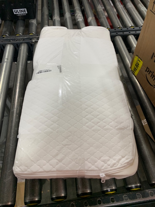 Photo 1 of Criblike Trifold Pack and Play Mattress Pad Waterproof 38"x 26", Pack N Play Mattresses or Travel with Carry Bag, Mattress for Pack and Play Topper with Washable Cover, Baby Essentials Items
