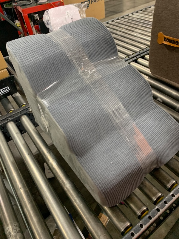 Photo 1 of 3-Step Dog Ramp and Stairs for Sofa and Chair - Non-Slip Sturdy Pet Steps for Small Dogs and Cats,15.7" H,Grey