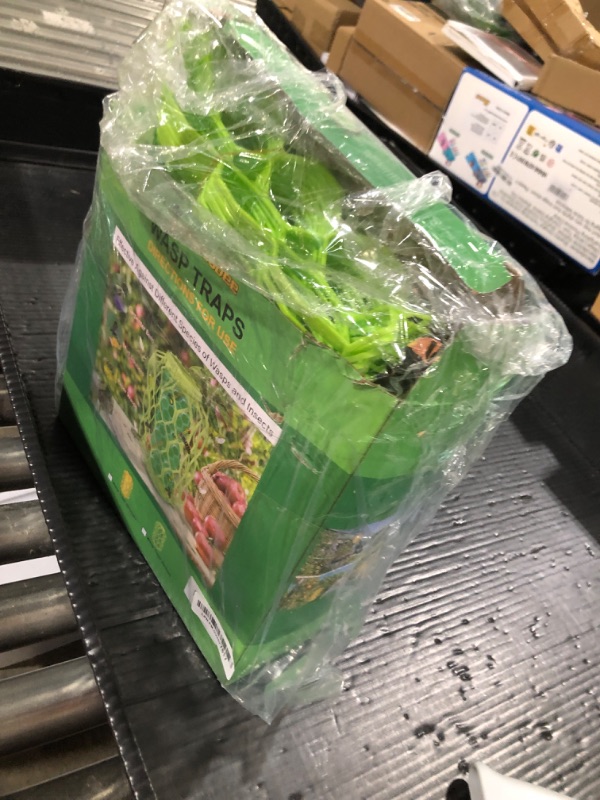 Photo 1 of Sancodee 4 Pack Upgraded Wasp Trap Outdoor Hanging, Carpenter Bee and Hornet Catcher, Reusable Yellow Jacket Trap with Bait Reservoir, Bee Killer and Wasp Catcher for Outside (Green)
