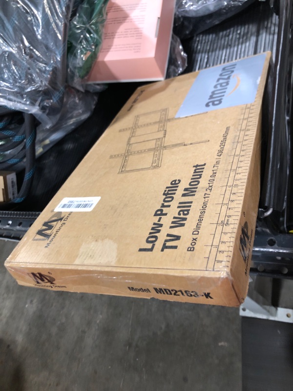 Photo 1 of Mounting Dream TV Mount Fixed for Most 42-84 Inch Flat Screen TVs, TV Wall Mount Bracket up to VESA 600 x 400mm and 132 lbs - Fits 16"/18"/24" Studs - Low Profile and Space Saving MD2163-K