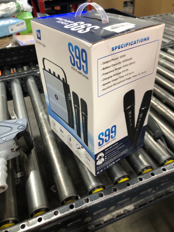 Photo 1 of 100W Powerful Voice Amplifier with 2 Wireless Microphones, Big Pro Sound Portable Speaker with Microphone, Bluetooth Speaker PA System Karaoke Machine Support BT/USB/TF Card/Aux/Guitar S99