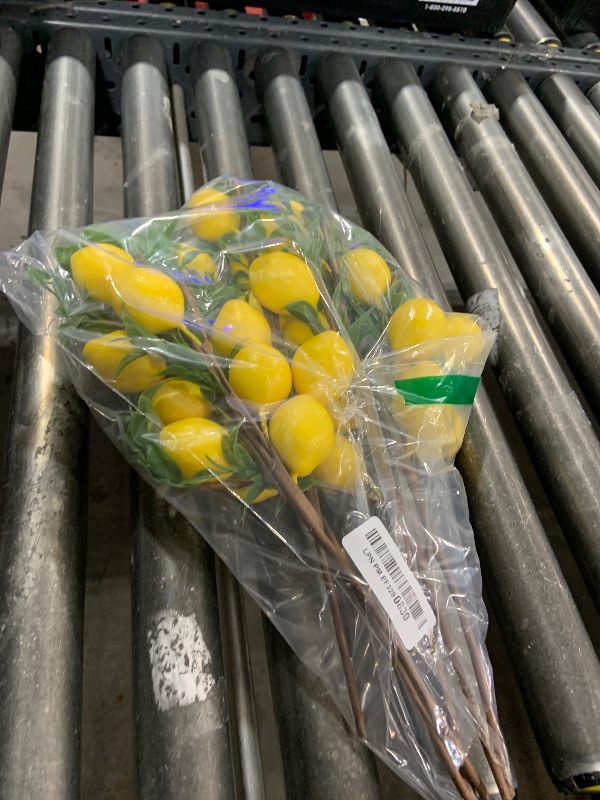 Photo 1 of VIERENA 6PCS Lemon Decor Fake Lemons Branch Yellow Artificial Lemon for Kitchen,Party,Farmhouse,Table Centerpiece,Home Decoration