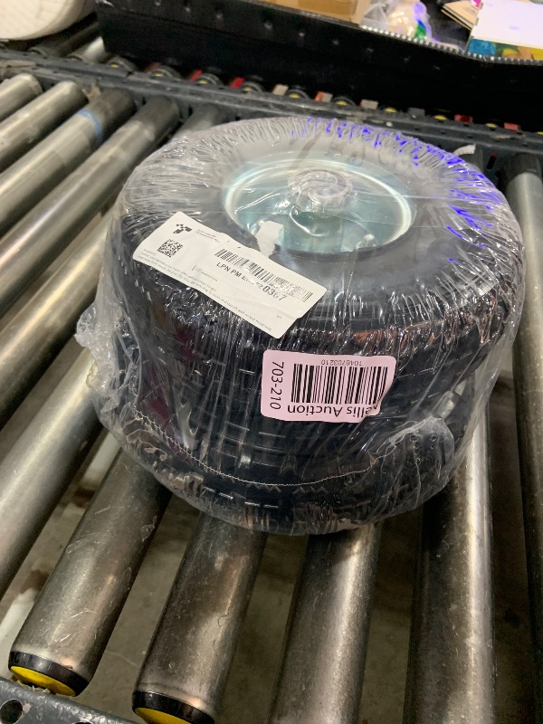 Photo 1 of AR-PRO (2-Pack) 10-Inch Solid Rubber Tire Wheels - Replacement 4.10/3.50-4" Flat Free Tire with 5/8" Bearings, 2.2" Offset Hub - Compatible with Hand Truck, Wheelbarrow, Dolly, Gorilla Carts