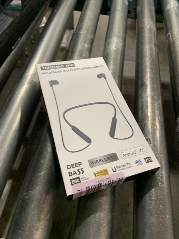 Photo 1 of TONEMAC N18 Neckband Bluetooth Earbuds, Wireless Bluetooth 5.2 Headphones with Microphone, Ultra-Lightweight Comfort, IPX7 Waterproof, Deep Bass Strong Beat, 20H Playtime, Magnetic Earphones -Black