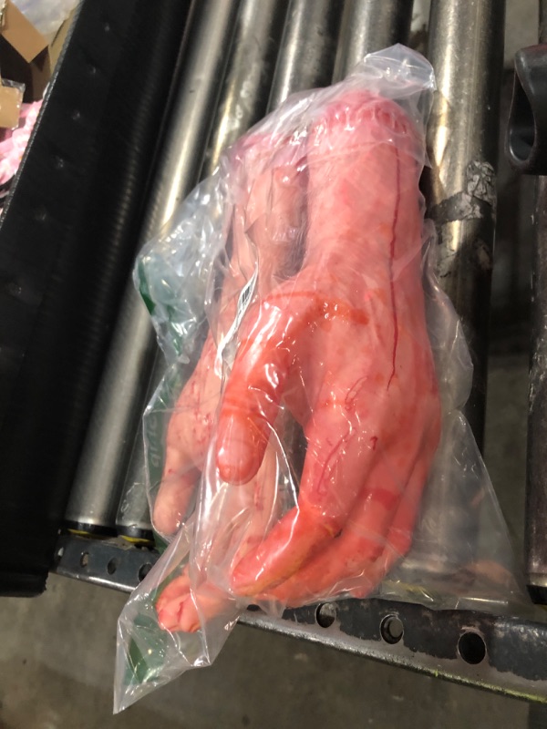 Photo 1 of Jashem Scary Fake Bloody Hand Broken Terror Severed Hand Body Prank Party Props for Halloween Party Decoration and Haunted House Cosplay