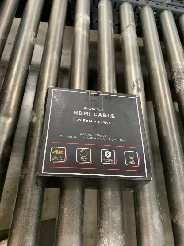 Photo 1 of PowerBear 4K HDMI Cable 25 ft [2 Pack] High Speed, Braided Nylon & Gold Connectors, 4K @ 60Hz, Ultra HD, 2K, 1080P, ARC & CL3 Rated | for Laptop, Monitor, PS5, PS4, Xbox One, Fire TV, Apple TV & More