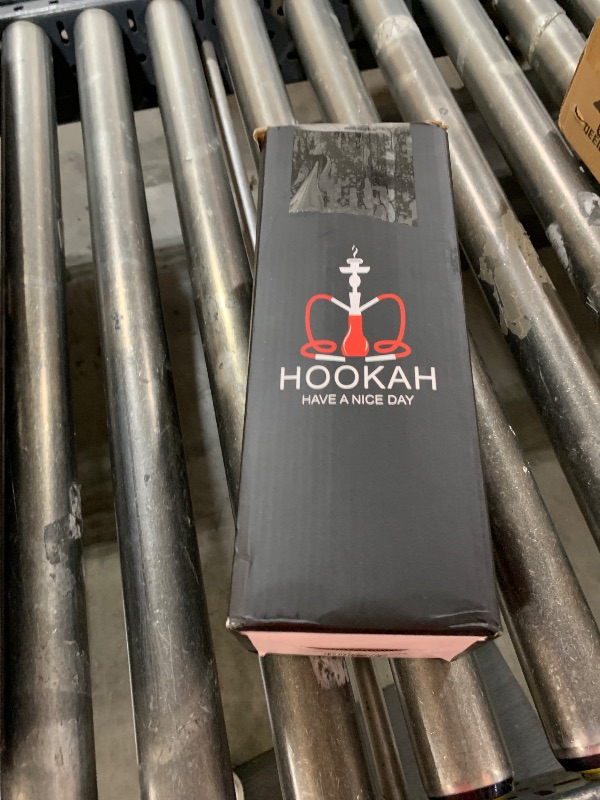 Photo 1 of Writfreely 2 Hose Hookah Set, 11” Glass Hookah Shisha with Stable Glass Vase Base with Coals, Tips and Foil Covers, Ready Gift