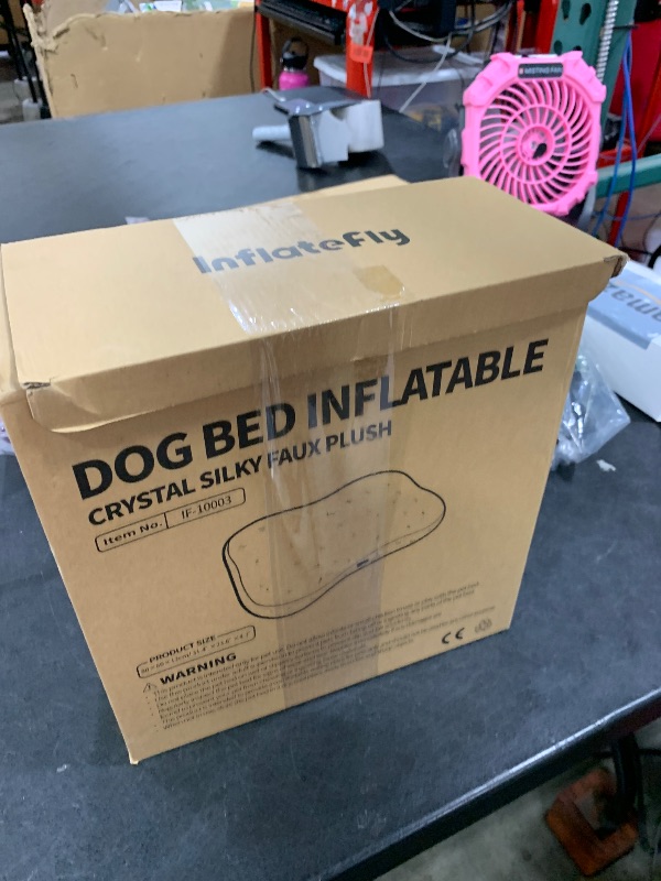 Photo 1 of INFLATEFLY Dog Bed Washable Pet Bed with Waterproof Air Mattress (Crystal Silky, M-31.5x23.6x4.7in)