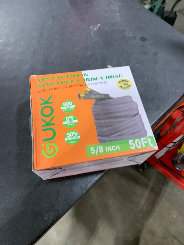 Photo 1 of GUKOK 2025 Upgraded 50FT Non-Expanding Garden Hose, Ultra-Light & Flexible Water Hose - Burst-Resistant, Kink-Free, High-Pressure, All-Weather Use for Lawns, Gardens, and Outdoor Cleaning