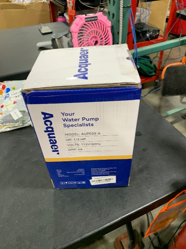 Photo 1 of Acquaer 1/3 HP Automatic Submersible Water Pump, 115V Sump Pump with 3/4” Garden Hose Check Valve Adapter,2160 GPH High Flow Water Removal for Swimming Pool Cover Hot Tubs Flooded House Basement