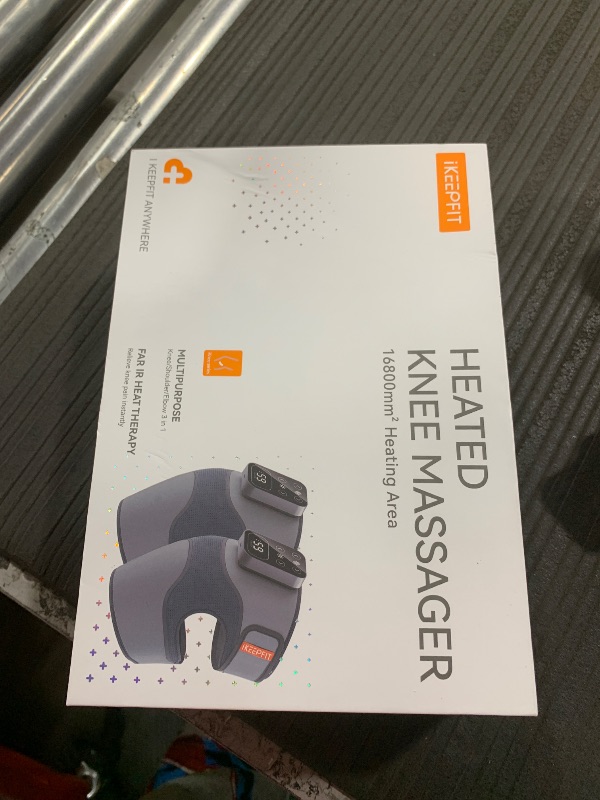 Photo 1 of IKEEPFIT Cordless Knee Massager with Heat Vibration for Pain Relief, MAXwarm 4.0[2025 Upgraded] - Electric Heated Knee Brace with 5 Heat Levels and 3 Massage Mode, Gifts for Men Women (Grey, Pair)
