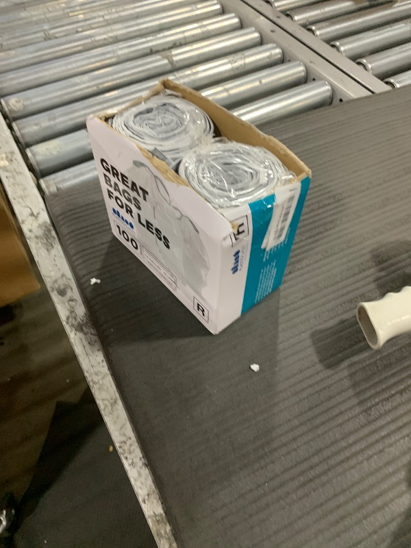 Photo 1 of Plasticplace Custom Fit Trash Bags, Compatible with Simplehuman Code R (100 Count) White Drawstring Garbage Liners 2.6 Gallon/ 10 Liter 16.5" x 18"