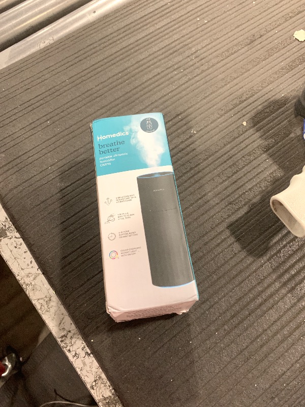 Photo 1 of Homedics Portable Humidifier - Small Air Humidifiers for Bedroom, Plants, Office, Travel - Cool Mist Humidifiers, Color-Changing Accent Light, 2 Mist Settings, Black
