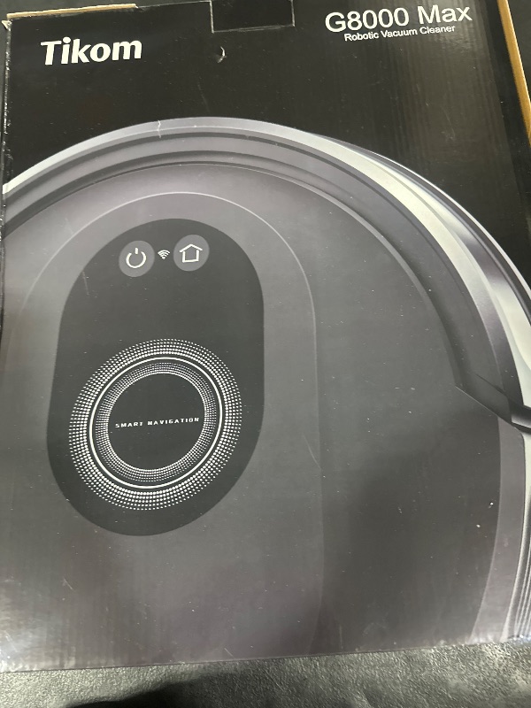 Photo 1 of Tikom Robot Vacuum and Mop Combo, 5000Pa Robotic Vacuum Cleaner, 150 Min Max, App & Remote Control, Ideal for Hard Floor, Carpet, Pet Hair, Self-Charge(G8000 Max)