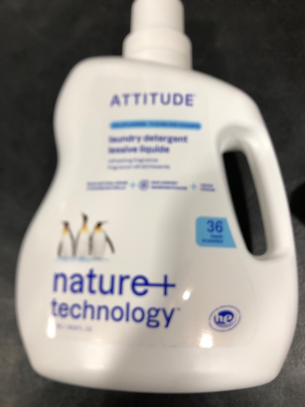 Photo 1 of ATTITUDE Liquid Laundry Detergent, EWG Verified, HE Compatible, Plant-Based & Vegan, Natural Laundry Soap, Wildflowers Scent, 36 Loads, 60.8 Fl Oz