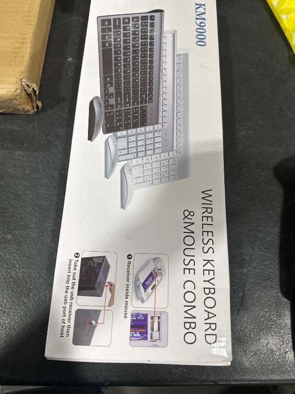 Photo 1 of Wireless Keyboard and Mouse Ultra Slim Combo, TopMate 2.4G Silent Compact USB 2400DPI Mouse and Scissor Switch Keyboard Set with Cover, 2 AA and 2 AAA Batteries, for PC/Laptop/Windows/Mac - Gold Black