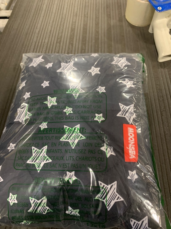 Photo 1 of Baby Blanket for Boys and Girls, Soft Cozy Toddler Comforter Quilted with Black Star Print, Ultra Soft and Comfortable Down Alternative Crib Comforter, 39x47 Inches