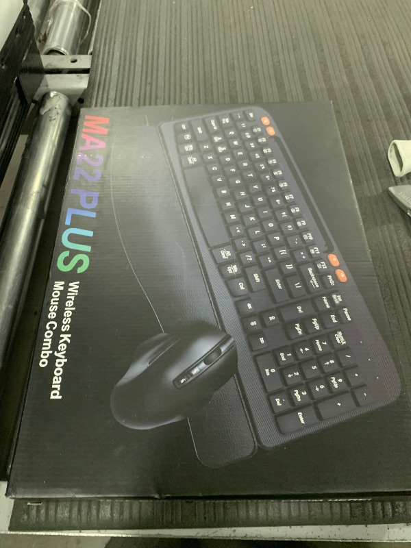 Photo 1 of Wireless Keyboard and Mouse Combo, Ergonomic Wave Keys, Cushioned Plam Rest, Rechargeable, Phone Holder, Natural Typing, 2.4G Lag-Free, Full Size Keyboards Cordless Set for Windows/Mac -SABLUTE