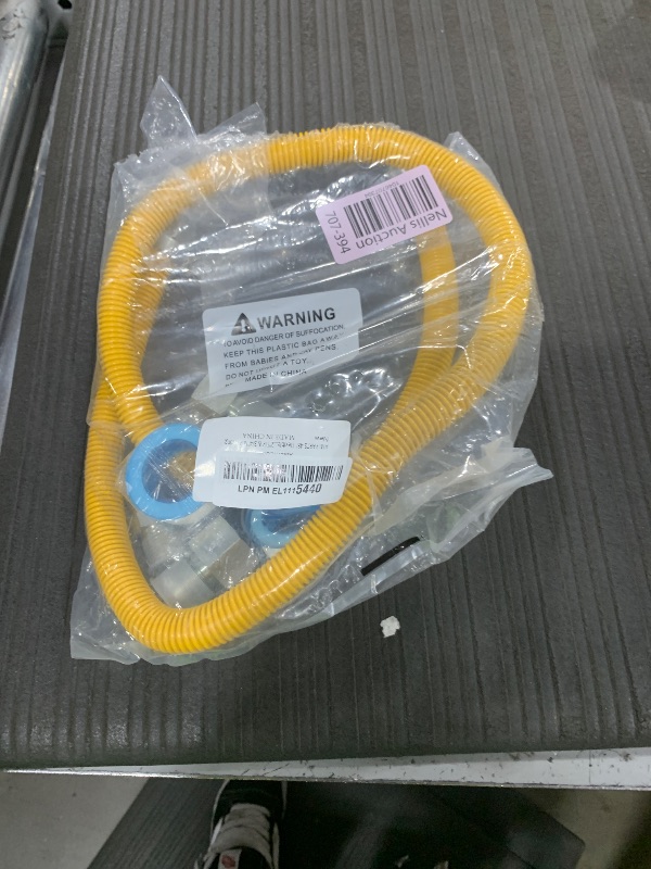 Photo 1 of AMI PARTS 48" Flexible Gas Line Kit Yellow Coated, Gas Hose Connector Kit for Dryer, Stove, Water Heater,5/8" OD(1/2" ID) Stainless Steel Gas Line with Connector 1/2" MIP &1/2"FIP & 3/4"MIP Fitting