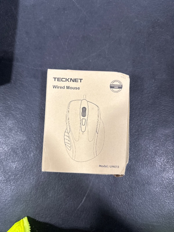 Photo 1 of TECKNET USB Wired Mouse, 6-Button Corded Computer Mouse with 4 Adjustable DPI, Optical Computer Mice with Ergonomic Design and 5FT Cord for Laptop, Chromebook, PC, Desktop, Mac, Notebook-Gray