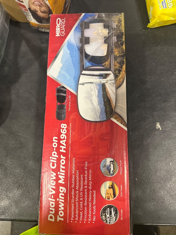 Photo 1 of MirroGuard Extended Towing Mirrors, Universal Clip-On Side Mirror Extensions for Pickups, RVs, and Trailers, Tow Mirrors with Extenders (Model HA968)