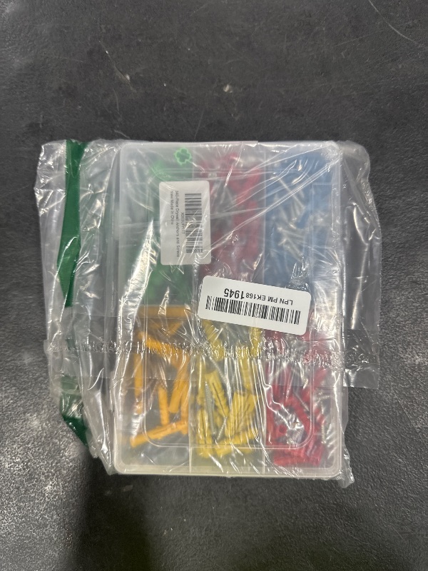 Photo 1 of 340-Piece Drywall Anchors and Screws Combo Pack - 170 Plastic Wall Anchors and 170 Screws - Assorted Sizes - Organizer Box Included - Wall Anchors and Screw for Drywall