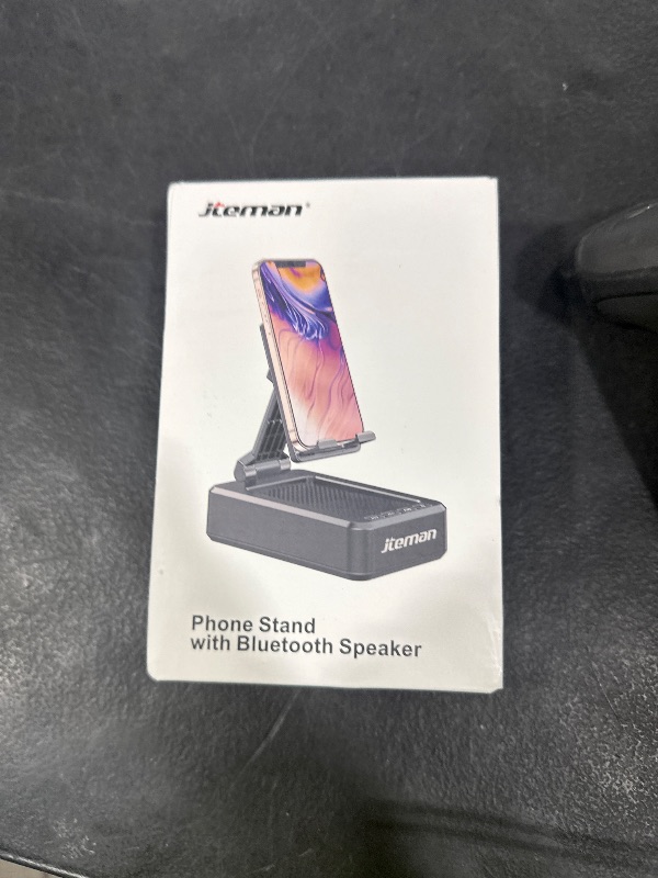 Photo 1 of Cell Phone Stand with Wireless Bluetooth Speaker and Anti-Slip Base HD Surround Sound Perfect for Home and Outdoors with Bluetooth Speaker for Desk Compatible with iPhone/ipad/Samsung Galaxy