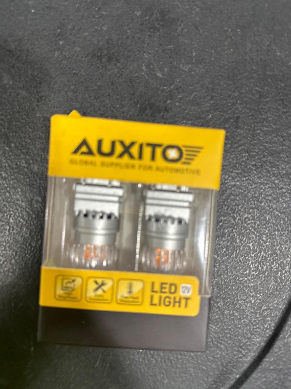 Photo 1 of AUXITO CANBUS 7440 LED Bulbs Amber Yellow 4000 Lumens for Turn Signal Lights with Built-in Resistor Anti Hyper Flash 7440NA T20 7441 W21W WY21W Blinker Bulb Replacement, Pack of 2