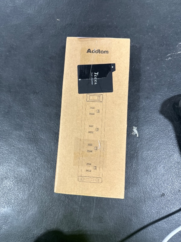 Photo 1 of Flat Plug Power Strip, Ultra Thin Flat Extension Cord - Addtam 12 Widely AC 3 Sides Multiple Outlets, 5Ft, 1050J Surge Protector, Wall Mount, Desk Charging Station for Home Office Dorm Room Essentials