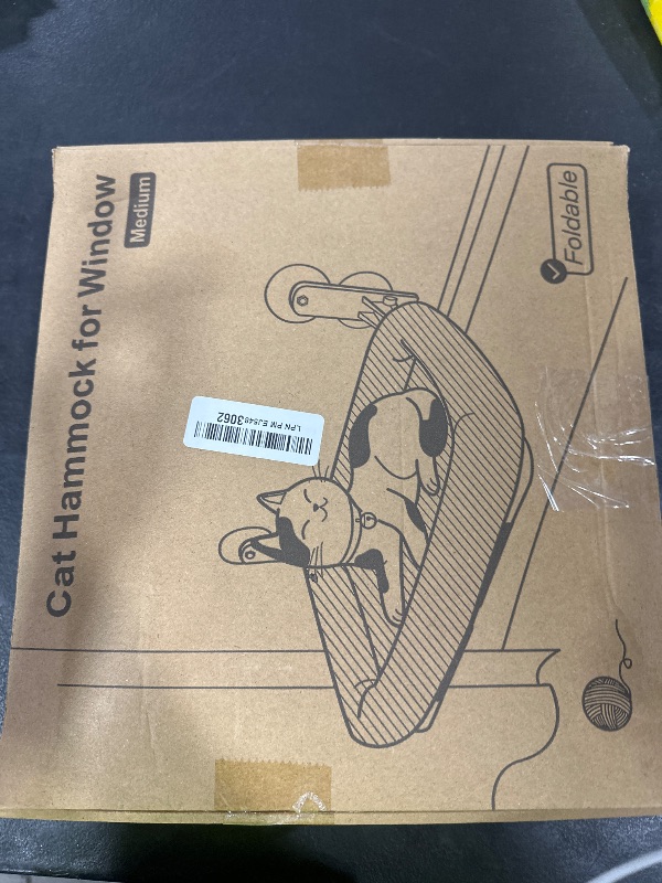 Photo 1 of Zakkart Foldable Cat Hammock for Window - Cordless, Embeded Machine Washable Bed, Robust Metal Frame - Cat Window Perch for Large Cats and Kitten (Brown Bolster Bed, Medium)