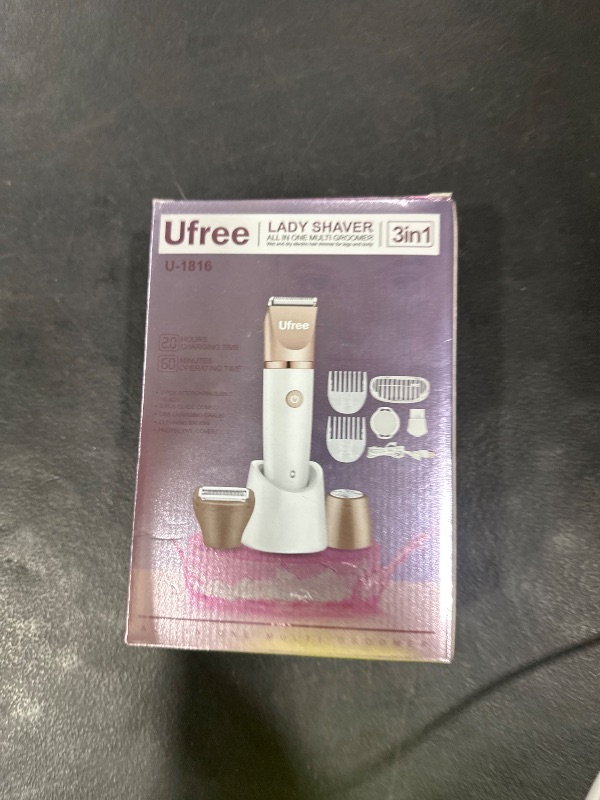 Photo 1 of Ufree Bikini Trimmer Electric Razors for Women, Rechargeable Pubic Body Hair Trimmer Electric Shaver for Legs Body Hair, Bikini Shaver IPX7 Waterproof, Gifts for Women, Purple