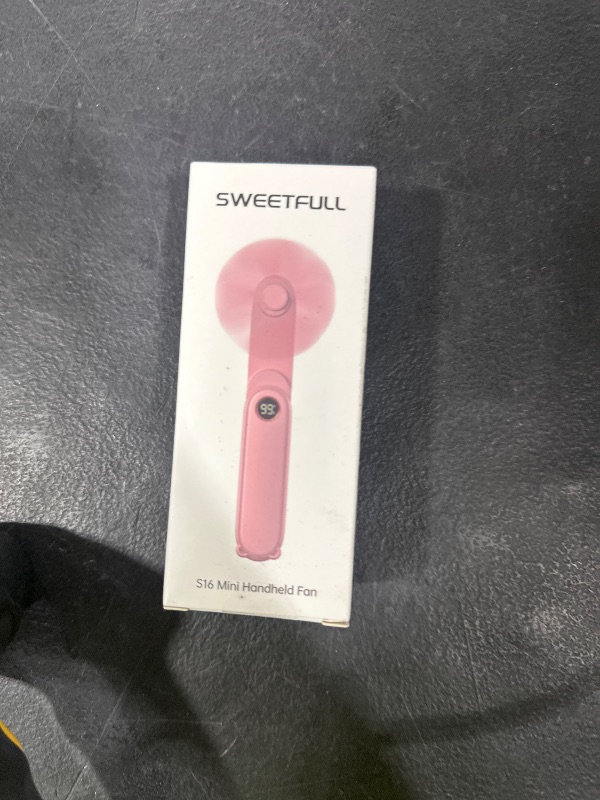 Photo 1 of SWEETFULL Portable Handheld Mini Fan with LED Display, 3-in-1 Personal Foldable USB Rechargeable Hand Held Fan & Flashlight for Travel, Lash Eyelash, Cute Small Pocket for Women, Girls